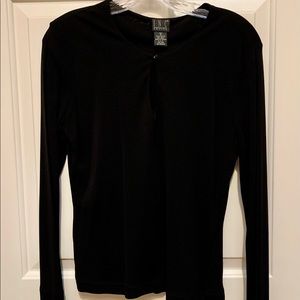 INC black rayon jersey top.